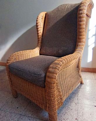 POLTRONA IN RATTAN/ MIDOLLINO - PERFETTA + CUSCINI