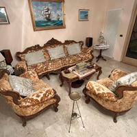 Solotto Chippendale, divano,poltorne,sedie, tavolo