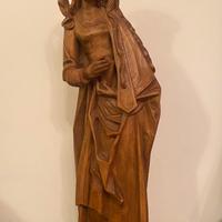Scultura legno Santa Barbara-sacra-antico-vintage