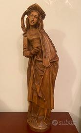 Scultura legno Santa Barbara-sacra-antico-vintage