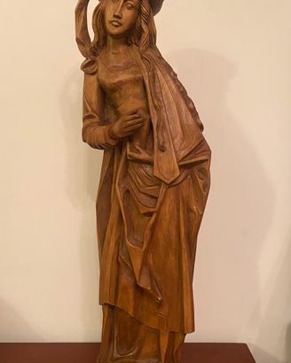 Scultura legno Santa Barbara-sacra-antico-vintage