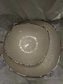 argenesi ciotola e piatto in argento 925 e vetro 