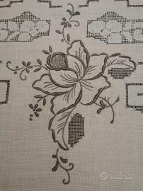 Tovaglia antica di puro lino x12 con tovaglioli