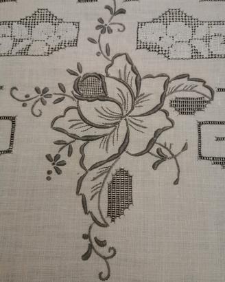 Tovaglia antica di puro lino x12 con tovaglioli