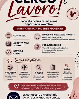 Commessa con esperienza lavoro stagionale