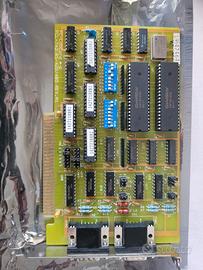 scheda elettronica vintage doppia seriale ISA BUS