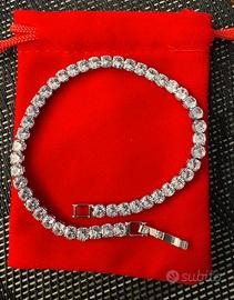 Braccialetto tennis argento