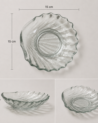 ciotole in vetro a forma di conchiglia