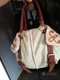 borsa vintage anni 70 pelliccia sintetica