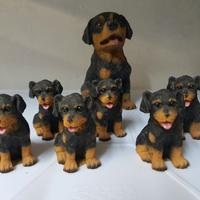 7 pezzi Statuette Cani 