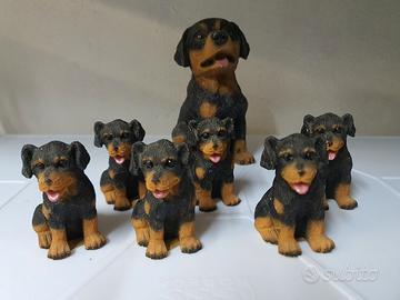 7 pezzi Statuette Cani 