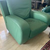 Poltrona in pelle verde