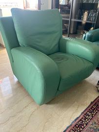 Poltrona in pelle verde