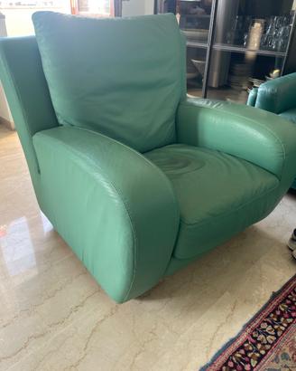 Poltrona in pelle verde