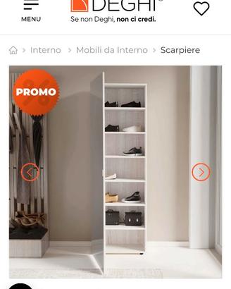Nuovo mobile multiuso Deghi con anta a specchio e