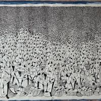 tela con folla infinita stilizzata 