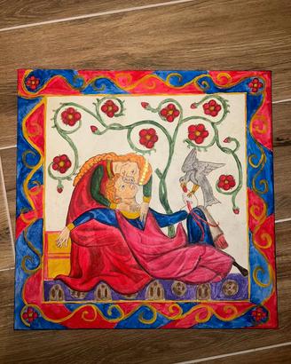 Quadro fatto a mano stile medievale