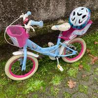 Bicicletta Bimba Frozen con casco dimensione 14”