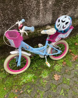 Bicicletta Bimba Frozen con casco dimensione 14”