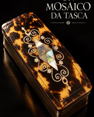 Antica tabacchiera fine 800 corno e madreperla