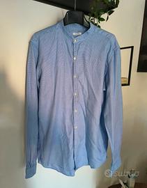 Camicia collo coreana SSNY uomo azzurra L 