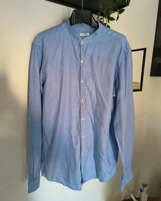 Camicia collo coreana SSNY uomo azzurra L 