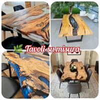 ✨ Tavoli fatti a mano in legno e resina ✨