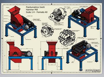 Progetto Frantumatrice Inerti Mattoni Hammer Mill