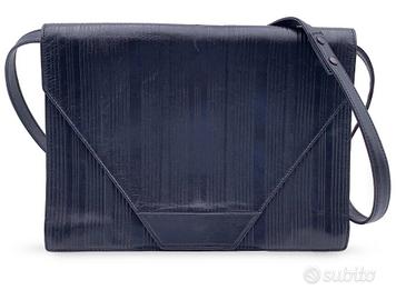 Gianni Versace borsa blu a tracolla convertibile