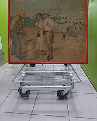Set 5 Dipinti su Tela "Storia e Filiera del Caffè"