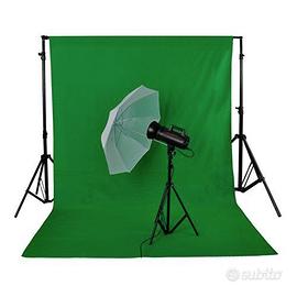 Fondale fotografico pieghevole verde 3x6m