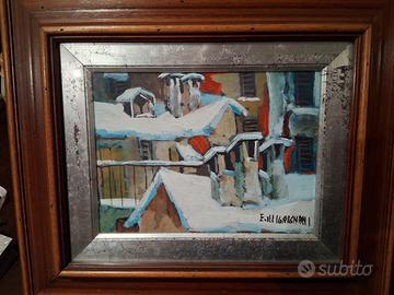 quadro paesaggio innevato