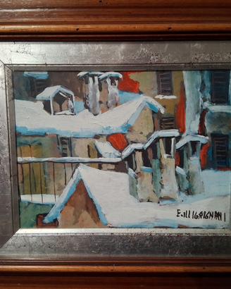 quadro paesaggio innevato