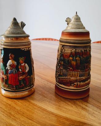  coppia boccali di birra vintage 