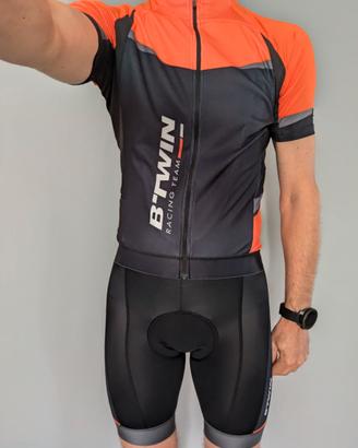 Completo bici o mtb btwin arancione + guanti