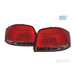 FANALI PER AUDI A3 8P 03-08 LED ROSSO AFFUMICATO