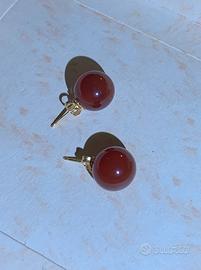 Orecchini agata sfera e oro 18kt