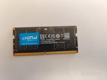 Crucial RAM 32GB (1x32GB) DDR5 4800MHz CL40