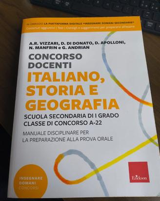Libro Concorso docenti italiano storia geograf A22