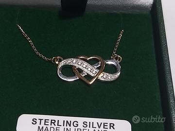 Collana con pendente infinito argento e oro 10 K