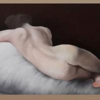 Copia dipinta a mano, a olio di nudo di donna