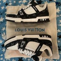 louis vuitton scarpe skate trainer 40 bianche nere