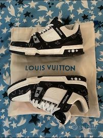 louis vuitton scarpe skate trainer 40 bianche nere