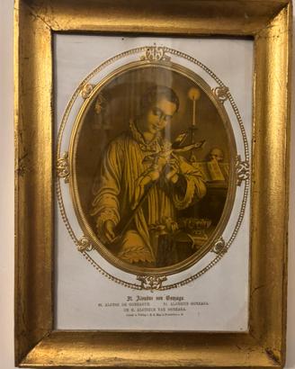 antica stampa devozionale San Luigi Gonzaga