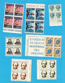 Quartine di francobolli nuovi.