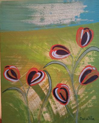Quadro acrilico "Fiori colorati"