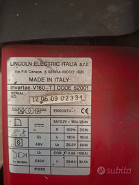 Saldatrice tig Lincoln invertec V160-T