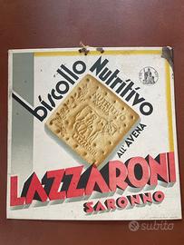 Locandina pubbl.originale Lazzaroni 1935/36 biscot