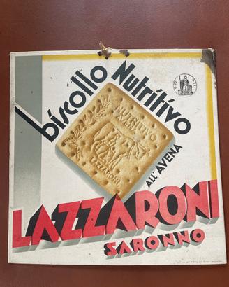Locandina pubbl.originale Lazzaroni 1935/36 biscot