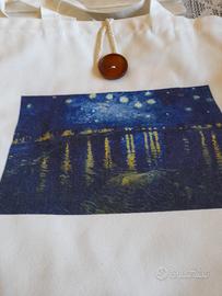 Borsa stampa notte stellata sul fiume Rodano